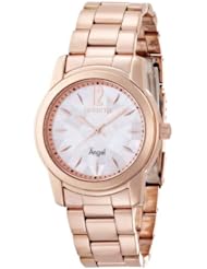 Invicta Womens 12624 Angel White Oyster Dial 18k Rose Gold Ion-Plated Stainless Steel Watch