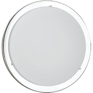 Eglo 82945A Planet 1 Light Wall Ceiling Light Fixture, Chrome Frosted Opal by Eglo