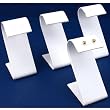 4 White Leather Earring Jewelry Showcase Display Stands 2.25"