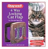 (Staywell) 4 Way Locking Cat Flap With Tunnel (Woodgrain) (320EFS)