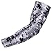 Moisture Wicking Sports Compression Arm Sleeve - Youth & Adult Sizes - Baseball Football Basketball by Bucwild Sports (Black-Gray-White Digital Camo) Youth Large