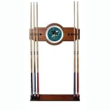 NHL San Jose Sharks two-piece Wood and Mirror Wall Cue Rack