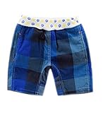 (コ-ランド) Co-land 子供服 ショートパンツ キッズ 男の子 ハーフ丈 チェック柄 男児 ズボン ベビー ボトムス ウエストゴム ビーチウエア サーフパンツ サファイア色 100cm