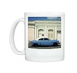 Polaroid of blue classic American Car, Cienfuegos, Cuba, West Indies, Central Photo Mugs