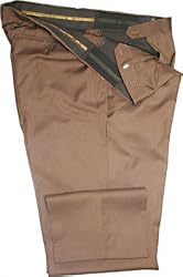 PLAIN Front Dress Pants - Brown or Navy