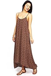 Summer Beaded Floral Print Rayon Maxi Dress 