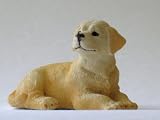 GOLDEN RETRIEVER Puppy DOG FIGURINE Lays down RESIN Lays 6318