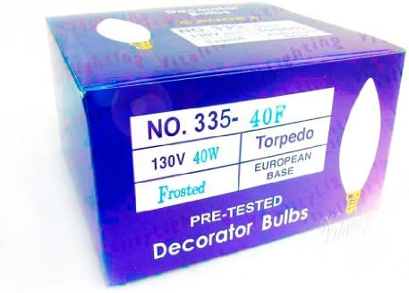 European Base 40W Frosted Chandelier Light Bulb E14 Decorative Lamp 130V (25/pack)