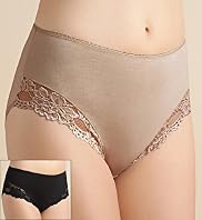 2 Pack Cotton Rich Light Control Lace High Leg Knickers