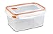 Sterilite Ultra-Seal 12 Cup Rectangle, Airtight Food Storage Container, Latching Lid, Microwave and Dishwasher Safe, Clear With Orange Gasket, 6-Pack