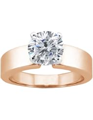 0.80 Ct Round H/I SI1/SI2 Diamond 18K Rose Gold Ring