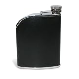 Black Leather Flask with Curved Top