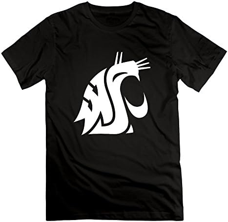 TIANYI Men Washington State Cougars Crew Neck Tee Shirts L Black