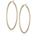 Kenneth Cole New York Gold Textured Hoop Earrings