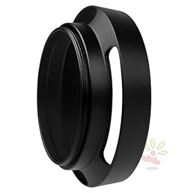 Everydaysource Black Camera Metal Vented Lens Hood, 46 mm