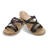 crocs Women's A-Leigh Mini Wedge Sandal,Black,8 M US
