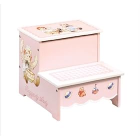 Kids Step Stool - Raggedy Anne and Andy Storage Step-Up - Guidecraft - G83806