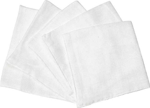 Playshoes 770100 Mull Waschlappen 5er Pack weiß, Maße circa 30x30 cm