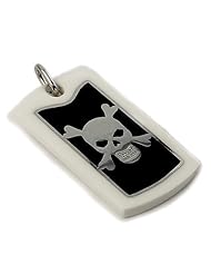 925 Sterling Silver Designo Skull Dog Tag Pendant