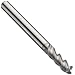 Niagara Cutter A345R Carbide End Mill with Wiper Flat for Aluminum, TiCN Coated, 3 Flutes, Radiused-Corner End