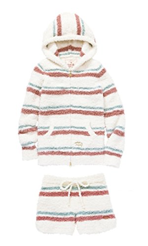 ルームウェア レディース 【gelato pique ジェラート ピケ】 冬 秋 春 もこもこ パーカー ショートパンツ 上下セット フリース マシュマロタッチ ボーダー 【並行輸入品】 SY-139