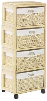 EasyLife Versatile 4 Rattan Basket Drawer Storage Cabinet