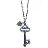 Key To My Heart Hematite and Midnight Blues Necklace