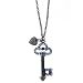  : KEY TO MY HEART HEMATITE MIDNIGHT BLUES NECKLACE