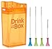 Drink in the Box 8 Ounce Reusable Juice Container, Orange with Cleaning Brush Set