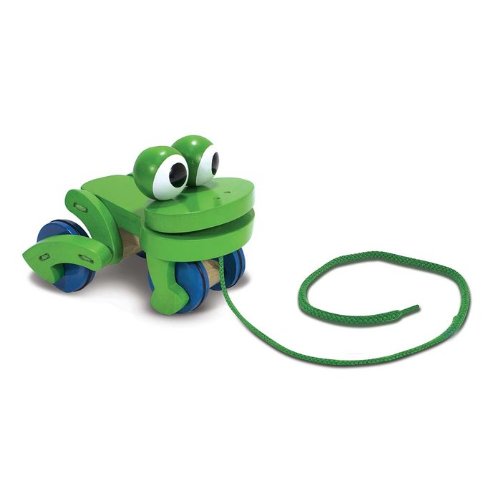 Melissa & Doug Deluxe Wooden Frolicking Frog Pull Toy