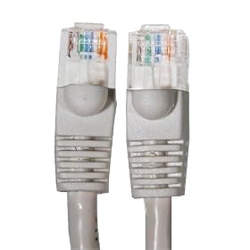 Ethernet Cable, CAT5e - 25 ft Gray - Gold Plated Male to Male Connectors for Base-T... by eforcity