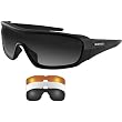 Bobster Enforcer Adult Interchangeable Sports Sunglasses - Black/Smoke/Amber/Clear
