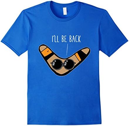 Men's I'll Be Back Boomerang Happy Sunglasses Austrailian T-shirt Medium Royal Blue