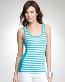 bebe Logo Stripe Contrast Tank - WEB EXCLUSIVE