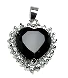 Black Heart Onyx with Cubic Zirconia Stones