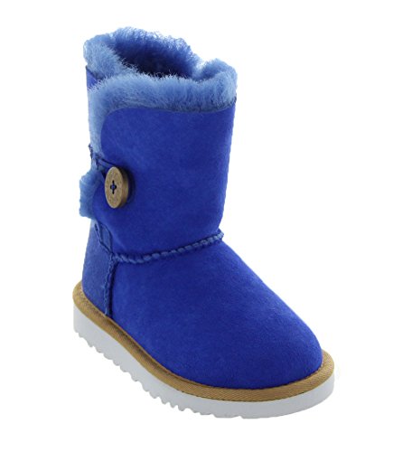 UGG Australia Bailey Button Fiesta Blue Suede Toddler Boots Size 11 - 1008217