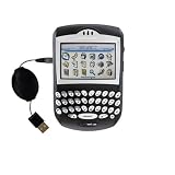 Retractable USB Cable for the Blackberry 7250 with Power Hot Sync and Charge capabilities - Gomadic Brand w/ TipExchange Technology