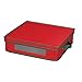 Household Essentials Holiday Charger Plate Storage Box, Holds 12 Charger Plates with Felt Protectors, Red Canvas with Green Trim