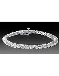 1.15 Ct G Si Round Cut Diamond Tennis Bracelet 14k White Gold 3 Prong