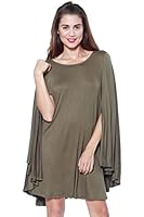 A+D® Womens Midi Flowy Draped Knit Shoulder Cape Dress