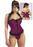 Vintage Purple / Fuchsia Black Lace Corset