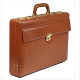 Damiro Signature Leather Attache Case in Cognac GEA-501
