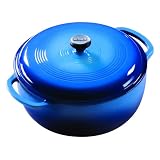 Lodge Enameled Cast-Iron 6-Quart Dutch Oven, Caribbean Blue