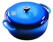 Lodge Enameled Cast-Iron 6-Quart Dutch Oven, Caribbean Blue