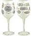 Bottom's Up 15-Ounce Bride with words Handpainted Wine Glass