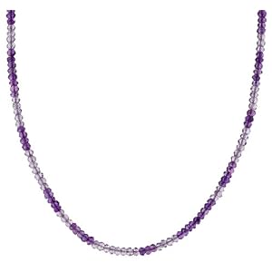14k Yellow Gold Faceted Amethyst Necklace, 17 by