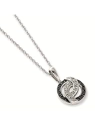 Sterling Silver Black & White Genuine Diamond Necklace - Multi Color Stone Collection