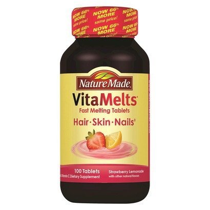 Nature Made Vitamelts Hair-skin-nails Tablets, Strawberry Lemonade, 100 Count(pack of 3)