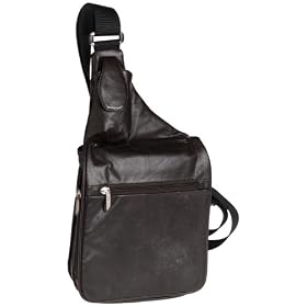 Travelon Leather Expandable Messenger-Style Bag