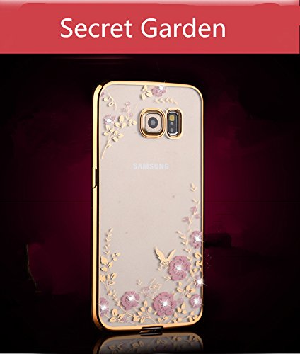Samsung Galaxy Note Case,Inspirationc® [Secret Garden] Rose Gold and  Yellow TPU Plating Clear Shiny Cover Series for Samsung Galaxy Note